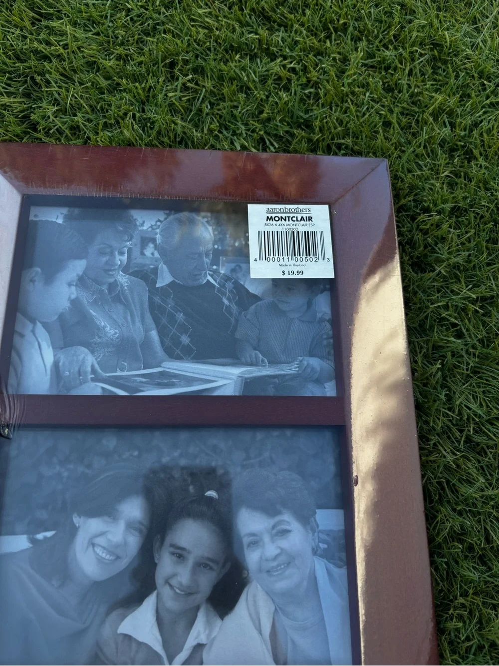 6 tier Photo Frame x2 - White and Mahogany